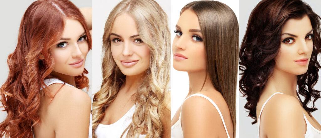 Beautiful Woman with 3 Versions of Hair Colour Stock Photo - Image of  color, face: 37441564